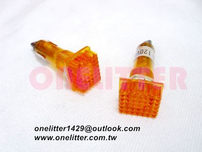 8009A-Y   10mm長方型霓虹燈 110V(黃色)-2入